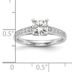 14k White Gold 1/4 carat Lab Grown Diamond VS/SI+ G+ Semi-Mount Peg Set Engagement Ring