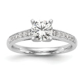 14k White Gold 1/4 carat Lab Grown Diamond VS/SI+ G+ Semi-Mount Peg Set Engagement Ring