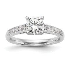14k White Gold 1/4 carat Lab Grown Diamond VS/SI+ G+ Semi-Mount Peg Set Engagement Ring