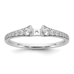 14k White Gold 1/3 carat Lab Grown Diamond VS/SI+ G+ Semi Mount Peg Set Engagement Ring