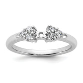14k White Gold 1/4 carat Lab Grown Diamond VS/SI+ G+ Semi-Mount Peg Set Engagement Ring