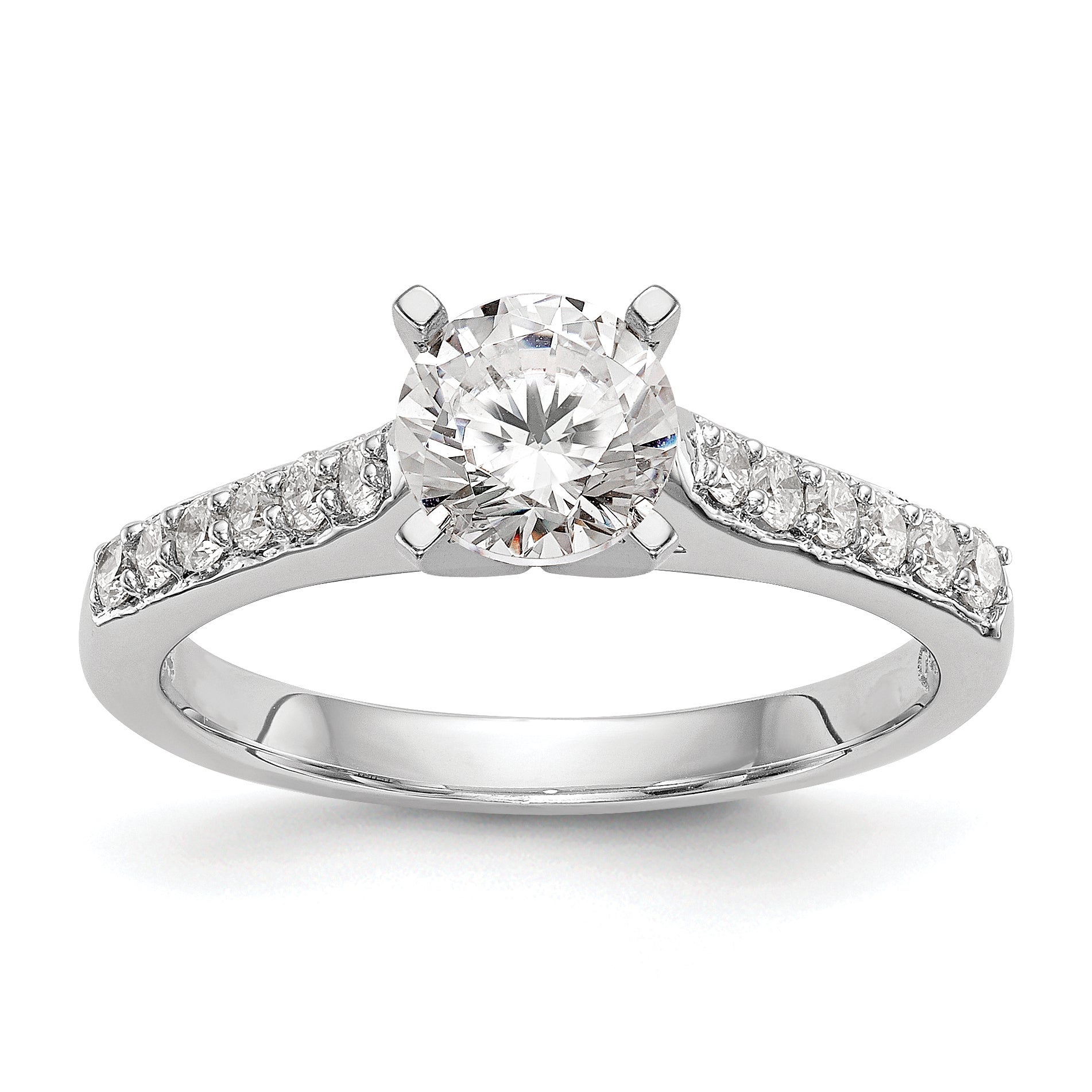14k White Gold 1/4 carat Lab Grown Diamond VS/SI+ G+ Semi Mount Peg Set Engagement Ring