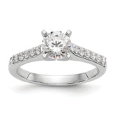 14k White Gold 1/4 carat Lab Grown Diamond VS/SI+ G+ Semi Mount Peg Set Engagement Ring