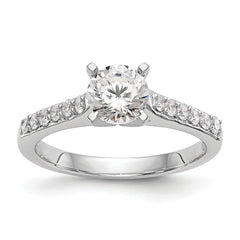 14k White Gold 1/4 carat Lab Grown Diamond VS/SI+ G+ Semi Mount Peg Set Engagement Ring