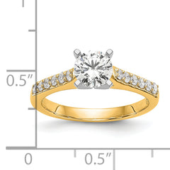 14k Two Tone 1/4 carat Lab Grown Diamond VS/SI+ G+ Semi Mount Peg Set Engagement Ring