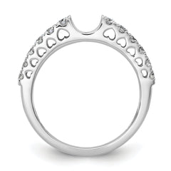 14k White Gold 1/2 carat Lab Grown Diamond VS/SI+ G+ Semi Mount Peg Set Engagement Ring