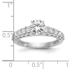 14k White Gold 1/2 carat Lab Grown Diamond VS/SI+ G+ Semi Mount Peg Set Engagement Ring
