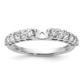 14k White Gold 1/2 carat Lab Grown Diamond VS/SI+ G+ Semi Mount Peg Set Engagement Ring