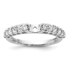 14k White Gold 1/2 carat Lab Grown Diamond VS/SI+ G+ Semi Mount Peg Set Engagement Ring