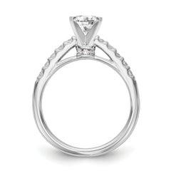 14k White Gold 1/3 carat Lab Grown Diamond VS/SI+ G+ Semi Mount Peg Set Engagement Ring