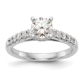 14k White Gold 1/3 carat Lab Grown Diamond VS/SI+ G+ Semi Mount Peg Set Engagement Ring