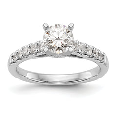 14k White Gold 1/3 carat Lab Grown Diamond VS/SI+ G+ Semi Mount Peg Set Engagement Ring