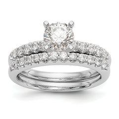 14k White Gold 1/4 carat Lab Grown Diamond VS/SI+ G+ Semi Mount Peg Set Engagement Ring