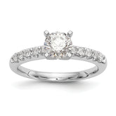 14k White Gold 1/4 carat Lab Grown Diamond VS/SI+ G+ Semi Mount Peg Set Engagement Ring