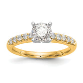 14k Two Tone 1/4 carat Lab Grown Diamond VS/SI+ G+ Semi Mount Peg Set Engagement Ring