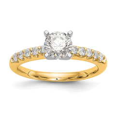 14k Two Tone 1/4 carat Lab Grown Diamond VS/SI+ G+ Semi Mount Peg Set Engagement Ring