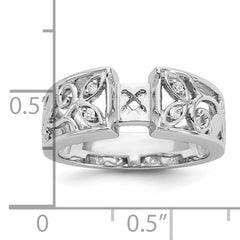14k White Gold 1/20 carat Lab Grown Diamond VS/SI+ G+ Semi-Mount Pet Set Engagement Ring