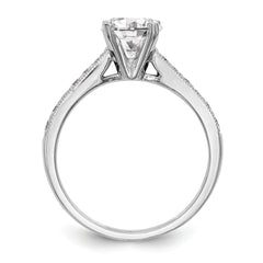 14k White Gold 1/4 carat Lab Grown Diamond VS/SI+ G+ 1 carat Center Round Semi Mount Engagement Ring