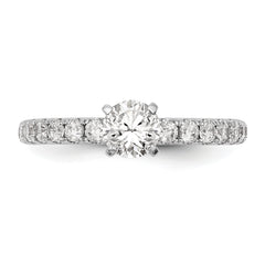 14k White Gold 1/2 carat Lab Grown Diamond VS/SI+ G+ Semi Mount Peg Set Engagement Ring
