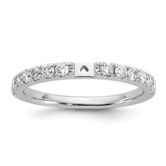 14k White Gold 1/2 carat Lab Grown Diamond VS/SI+ G+ Semi Mount Peg Set Engagement Ring