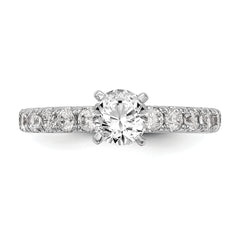 14k White Gold 5/8 carat Lab Grown Diamond VS/SI+ G+ Semi Mount Peg Set Engagement Ring