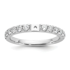 14k White Gold 5/8 carat Lab Grown Diamond VS/SI+ G+ Semi Mount Peg Set Engagement Ring