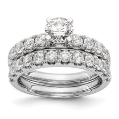 14k White Gold 3/4 carat Lab Grown Diamond VS/SI+ G+ Semi Mount Peg Set Engagement Ring