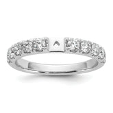 14k White Gold 3/4 carat Lab Grown Diamond VS/SI+ G+ Semi Mount Peg Set Engagement Ring