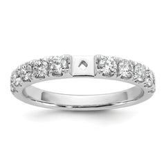 14k White Gold 3/4 carat Lab Grown Diamond VS/SI+ G+ Semi Mount Peg Set Engagement Ring