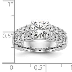 14k White Gold 1 3/8 carat Lab Grown Diamond VS/SI+ G+ Semi-Mount Peg Set Engagement Ring