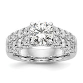 14k White Gold 1 3/8 carat Lab Grown Diamond VS/SI+ G+ Semi-Mount Peg Set Engagement Ring
