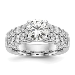 14k White Gold 1 3/8 carat Lab Grown Diamond VS/SI+ G+ Semi-Mount Peg Set Engagement Ring