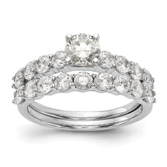 14k White Gold 3/4 carat Lab Grown Diamond VS/SI+ G+ Semi Mount Peg Set Engagement Ring