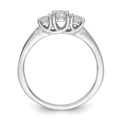 14k White Gold 1/2 carat Lab Grown Diamond VS/SI+ G+ Complete Three Stone Engagement Ring