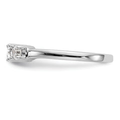 14k White Gold 1/2 carat Lab Grown Diamond VS/SI+ G+ Complete Three Stone Engagement Ring