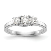 14k White Gold 1/2 carat Lab Grown Diamond VS/SI+ G+ Complete Three Stone Engagement Ring