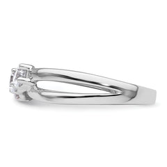 14k White Gold 1/2 carat Lab Grown Diamond VS/SI+ G+ Complete Three Stone Engagement Ring