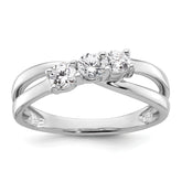 14k White Gold 1/2 carat Lab Grown Diamond VS/SI+ G+ Complete Three Stone Engagement Ring