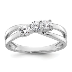 14k White Gold 1/2 carat Lab Grown Diamond VS/SI+ G+ Complete Three Stone Engagement Ring