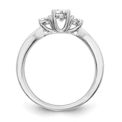 14k White Gold 5/8 carat Lab Grown Diamond VS/SI+ G+ Three Stone Complete Engagement Ring