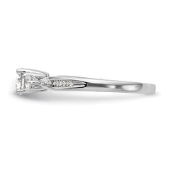 14k White Gold 5/8 carat Lab Grown Diamond VS/SI+ G+ Three Stone Complete Engagement Ring