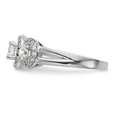 14k White Gold 1 1/3 carat Lab Grown Diamond VS/SI+ G+ Complete Three Stone Engagement Ring