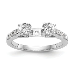 14k White Gold 1/6 carat Lab Grown Diamond VS/SI+ G+ Semi Mount Peg Set Engagement Ring