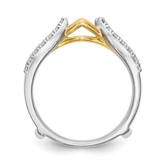 14k Two-tone 1/4 carat Lab Grown Diamond VS/SI+ G+ Complete Ring Guard