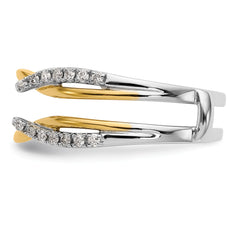 14k Two-tone 1/4 carat Lab Grown Diamond VS/SI+ G+ Complete Ring Guard