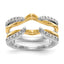 Lab-Grown Diamond Guard Wedding Band in 14K Two-Tone Gold (1/4 ct. tw.), Size 7 - Sophia Jewelers
