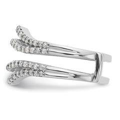 14k White Gold 5/8 carat Lab Grown Diamond VS/SI+ G+ Complete Double Row Ring Guard