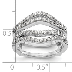 14k White Gold 5/8 carat Lab Grown Diamond VS/SI+ G+ Complete Double Row Ring Guard