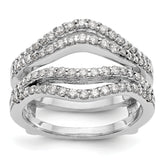 14k White Gold 5/8 carat Lab Grown Diamond VS/SI+ G+ Complete Double Row Ring Guard