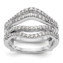 14k White Gold 5/8 carat Lab Grown Diamond VS/SI+ G+ Complete Double Row Ring Guard
